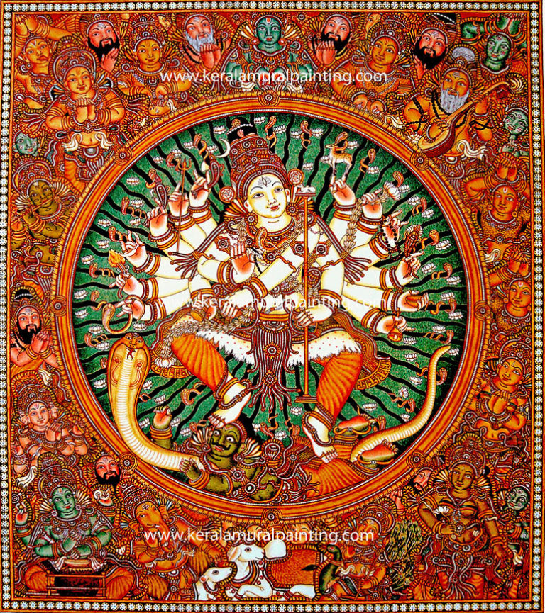 Shiva Thandavam Kerala Mural Painting