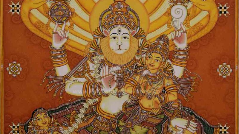 Lakshmi Narasimha moorthy kerala mural painting