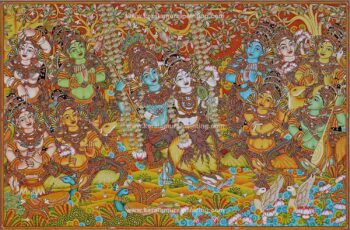 kerala mural painting | Krishna leela