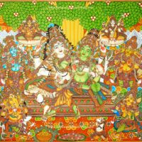 Shiva-family-Kerala-mural-painting